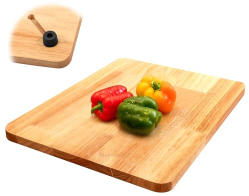 RV Sink Cover Cutting Board, 38x33CM Wood Camper Chopping Board with Adjustable Legs and Non Slip Silicone Feet for Carving Meat, Fish, Vegetables, Fruits, Cheese, Bread Fits Most RV Boat Sinks