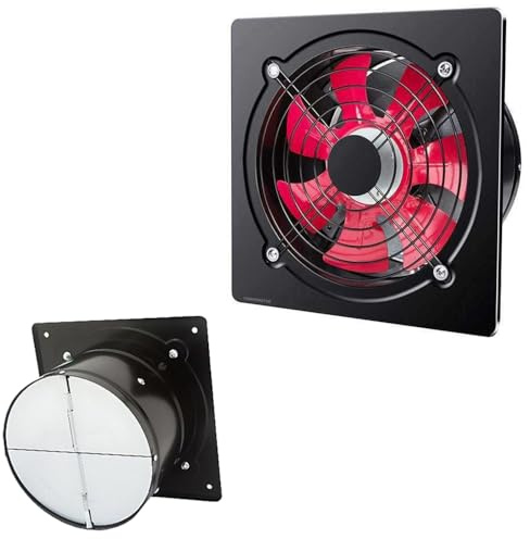 YXINHONGYUE 14 Inch, Ventilador de ventilación de Pared de Metal con válvula de retención 12 Pulgadas 750 W Ventilador de ventilación de Pared con Obturador de Alto Volumen de Aire