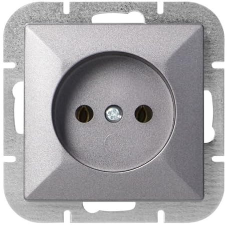 MIRATIC Prise De Courant Simple Sans Terre Prise Electrique Encastrable 2P 16A 250V Compatible Avec Plaques Murales Pour Prises Électriques Série Pearl (anthracite)