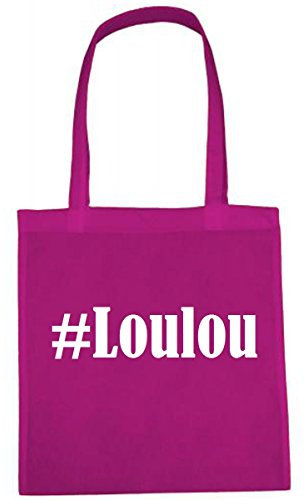 Reifen-Markt Tasche #Loulou Größe 38x42 Farbe Pink Druck Weiss