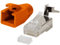 odedo confezione da 10 connettori Crimp di colore arancione, Cat. 7, 7A, 6A per posa di cavo di rete Ethernet fino a 8 mm, fino a 10 Gigabit, con anima rigida o flessibile, connettori RJ45