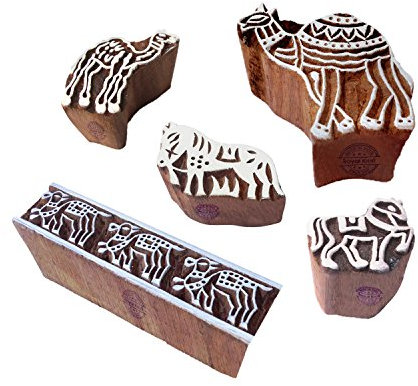 Royal Kraft Elegant Motif Pferd und Kamel Holz Blöcke Stempel (Set von 5)