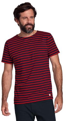 Armor Lux Herren Hoedic T-Shirt Not Applicable, Mehrfarbig (Navire/Braise 455), Small