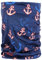 Halstuch Schlauchschal Damen Multifunktionstuch Schutz Herren Maritim-Look mit Anker Outdoor Atmungsaktiv Wetterfest Sport Rundschal Motorrad Tuch Loop (Anker blau rot)