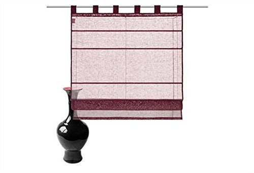 Raffrollo, Farbe Bordeaux, 1 Stück, My Home, Größe: ca. HxB: 145x45 cm, mit Schlaufen, Lieferung inklusive Montageanleitung und Zubehör