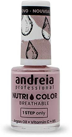 Andreia Professional NutriColor - Esmalte de Uñas Vegano con Nutrientes 100% Natural | Laca de Uñas Transpirable y Amigable con Uñas - Color NC5 Pink 10,5ml