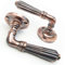 Antique Aged Copper Finish Vintage Regency Reeded Lever Door Handles on Rose