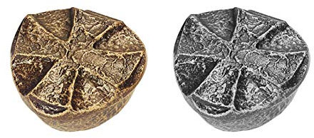 Henecka -Grabschmuck- rundes Weihwasserbecken -Tatzenkreuz- wählbar in Bronze pat. & Aluminium pat.; mit oder ohne Sockel; inklusive Friedhofsbürste (Weihwasserbecken Bronze pat.)