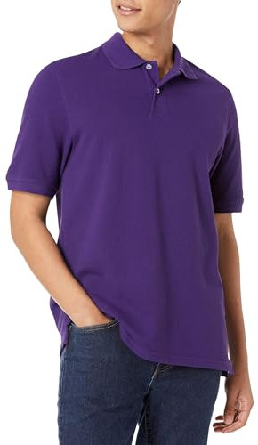 Amazon Essentials Men's Regular-Fit Cotton Pique Polo Shirt (Available in Big and Tall), Dark Purple, XXL