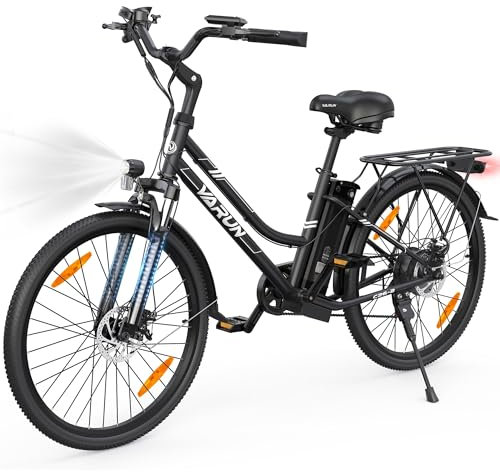 VARUN E Bike 26 Zoll, City E-Bike Damen Herren mit 55NM 250W Motor, 48V Li-Ion Akku, Elektrofahrrad mit LCD Display, 4+1 Fahrmodi, City E-Fahrrad mit bis zu 80KM
