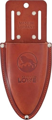 Original LÖWE Leder Premium Holster - 9809 | Gürteltasche braun für Gartenschere mit Gürtel-Clip zur Aufbewahrung am Gürtel oder Hosentasche | Made in Germany | 100% echtes Leder