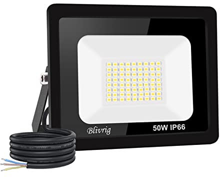 led strahler außen 50W Superhell Außenstrahler,IP66 Wasserdicht LED Fluter 5000LM Flutlicht led aussenstrahler 6000K Kaltweiß LED Außenstrahler für Garten, Innenhöfe, Garage, Hotel, Sportplatz