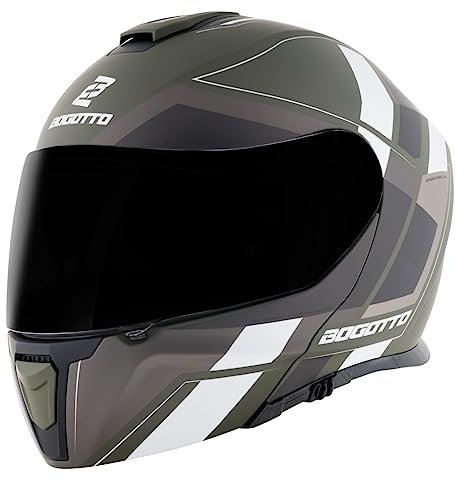 Bogotto FF403 Murata Klapphelm, schwarz/grün/weiß, M (57/58)