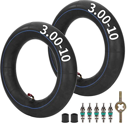 RUTU 2.75/3.00-10 3.00-10 80/100-10 Schlauch mit TR87 abgewinkeltem Kupferventilschaft für XR50/70 CRF50/70 CT70 EZ90 Cub Razor RSF650 KLX110 DRZ110 50-125CC 2er-Pack