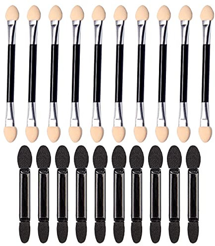 20PCS éponge éponge à paupières, bâton long 10pcs et court 10pcs, brosse fard à paupières