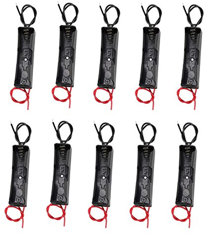AEDIKO 10pcs 18650 Battery Holder 18650 Battery Clip 1 Slots 3.7V Plastic 18650 Battery Storage Box Case with Connect Cable