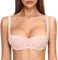 DOBREVA Femme Soutien Gorge Balconnet Push up avec Armature Sexy en Dentelle Légèrement Rembourré Rose Nue 110C