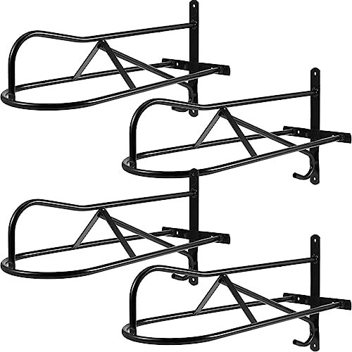 Paterr 4 Sets Sattelständer Wandmontierter Sattelständer, 50,3 x 20,8 x 22,9 cm, schwarz, Sattelständer für Westernsättel, Pferde, Montageschrauben im Lieferumfang enthalten