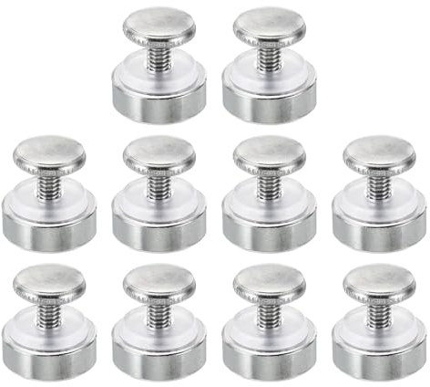 PATIKIL M4x12 Viti Fissaggio con Distanziatori 10pz Distanziali Muro Montaggio Hardware Chiodi a Specchio Vite Dispositivi Fissaggio per Acrilico Vetro Segni Specchi Tono Argento 12mm