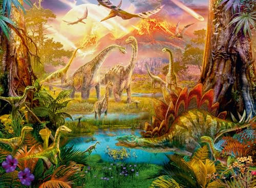 Ravensburger 12000238 - Land of the Dinosaurs - 500 pieces jigsaw puzzle – Puzzle for adults and kids age 12 years up,