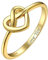 ChicSilver 925 Personalisierter Knoten Ring mit Herz, Goldener Vorsteckring Ewigkeitsring, 1.9mm Verlorbungsring Eheringe für Valentinstag Geburtstag Hochzeit