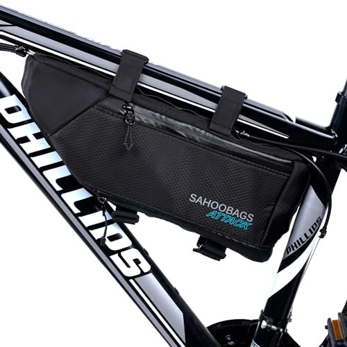 HYSENM Wasserdichte Fahrrad-Dreiecktasche – 3 + 1 l Rennrad & Mountainbike Radfahren Vorderrahmen Oberrohrtasche – Große Kapazität Fahrradrahmentasche