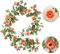 JUSTOYOU Künstliche Blumen Orange Girlanden,5.8 FT Lange Faux Blume Girlanden mit 2 verschiedenen Blumenköpfen und Farben. Dahlia Künstliche Girlande Hängende Rebe für Hochzeit, Dekoration, Garten