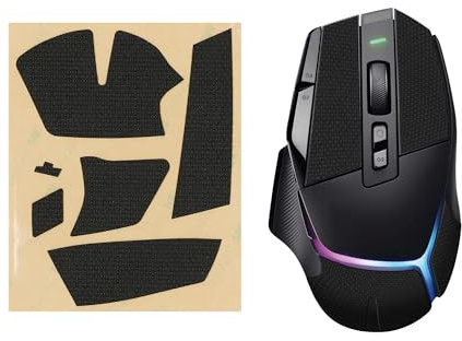 kwmobile Mouse Grip Tape Compatible with Logitech G502 X PLUS Grip Tape - Non-Slip Faux Leather - Black