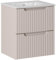 Lomadox Badezimmer Waschtisch 50cm mit Keramikwaschbecken, Kaschmir, gerillte Front