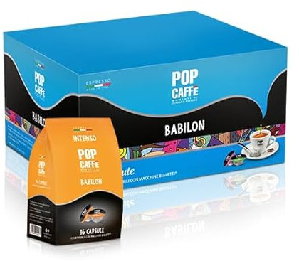 96 capsule caffè Babilon POP Caffè miscela INTENSO COMPATIBILI con MACCHINE CAFFE' sistema BIALETTI SUPER, GIOIA, MIGNON -