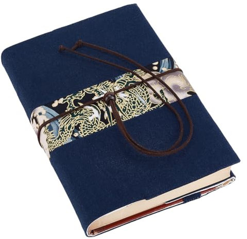 CRASPIRE Book Cover Fit A5 Size 8.3 x 6.3 inch Soft Linen Fabric Dark Blue Dragon Washable Book Sleeve Bookmark Hardcover Paperback Softcover Book Protector for Book Lovers Classroom Students Teacher