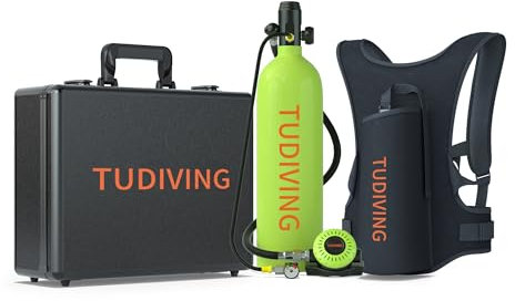 TUDIVING Mini Botella de Buceo de 2 l, pequeña Botella de oxígeno para Buceo, Mini Botella de Buceo con Tanque de oxígeno de 30 a 45 Minutos, Equipo de Buceo, Equipo de Buceo portátil S700 Plus