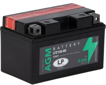 AGM LTZ10S-BS Motorradbatterie, 12 V, 8,6 Ah