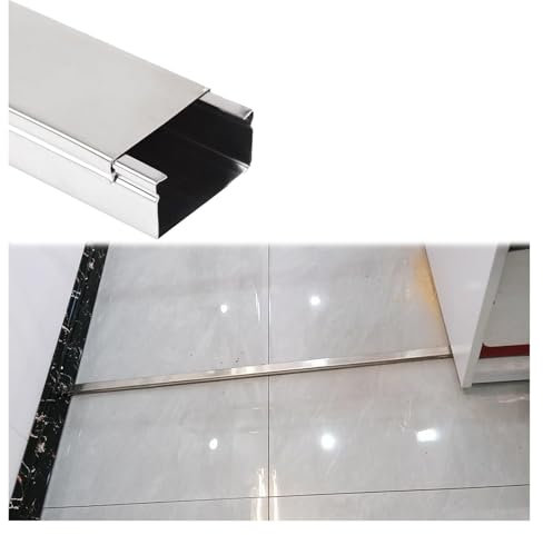 CORGLI Metal Trunking for Electric Cables, 1 M Length Cuttable Wire Hider with Removable Snap-in Lid, Easy to Install Floor Cable Protector for Home Office Hotels(W x H 2x1.5cm,1pc)