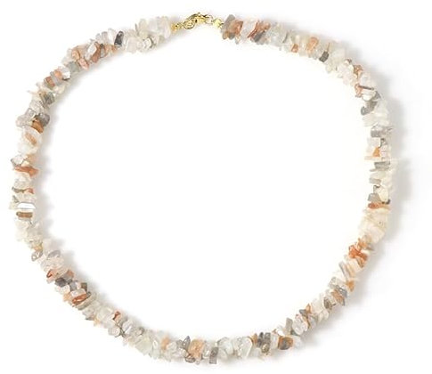 Indische Mondstein Halskette - 187ct Edelstein Collier aus Vergoldetem 925er Silber - Schimmernde Perlenkette für Elegante Anlässe und Alltag - Handgefertigtes Schmuckstück mit Mystischem Glanz