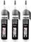 TECPO Hochtemperatur Dichtstoff Dichtmasse, 200 ml Silikon Dichtung Dauerelastisch schwarz hitze- und wasserbeständig Silikondichtmasse (3x 200ml)