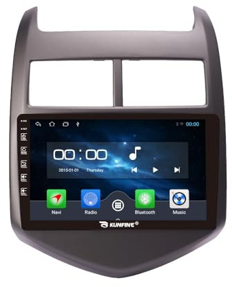 Quad Core 4G+64G Car CarPlay Android Auto 9 IPS Display Navigation Stereoanlage Touchscreen Haupteinheit Pad Tablet Rückfahrkamera GPS Radio Media Player für Chevrolet Aveo 2011-2015
