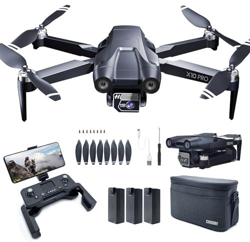CHUBORY X10 PRO GPS-Drohne mit Kamera für Erwachsene 4K UHD, 90 Minuten Flugzeit, 1000 Meter Steuerreichweite, automatische Rückkehr, Folge-Modus, bürstenloser Motor, 5G RC-Quadcopter für Anfänger