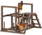 PawHut Hühner-Spielgerüst aus Holz, Spielplatz für Hühner mit Hühnerstangen, Schaukel, Leiter, Plattformen Hühner-Klettergerüst für 3 Hühner Braun