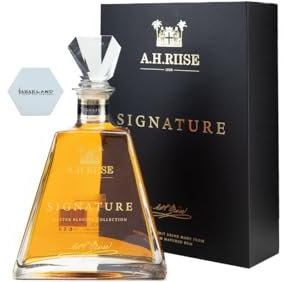 A.H. Riise Signature Master Blender Collection | Karibische Premium-Rum-Spezialität | 700ml | 43,9% Vol. | Lieblich-Süß | inkl. Tabakland-Untersetzer