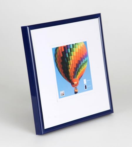 IDEAL TREND Bilderrahmen mit Klarglas quadratisch fotorahmen Kunststoff Posterrahmen Vintage Collage Picture Frame New Lifestyle: Farbe: Blau | Format: 30x30