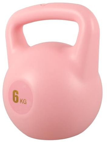 ibasenice 6Kg Kettlebell per Allenamento Attrezzatura Fitness Versatile con Impugnatura Antiscivolo per Esercizi Glutei Colore Rosa