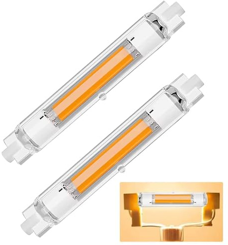 Dvnoua R7S LED 118mm Dimmbar, 30W R7S LED 118mm Lampen Ersatz für 300W J118mm Halogenstab, Warmweiß 3000K, 3000 Lumen Kein Flackern 360°Abstrahlwinkel, für Flur/Deckenlampe/Stehlampe, 2PCS