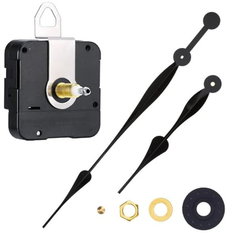 ACOLY Meccanismo di Movimento per Orologio al Quarzo Silenzioso con lancette Lunghe e Coppia Elevata, Kit di Riparazione Fai da Te per Grandi Orologi da Parete da 60-68 cm (Nero)