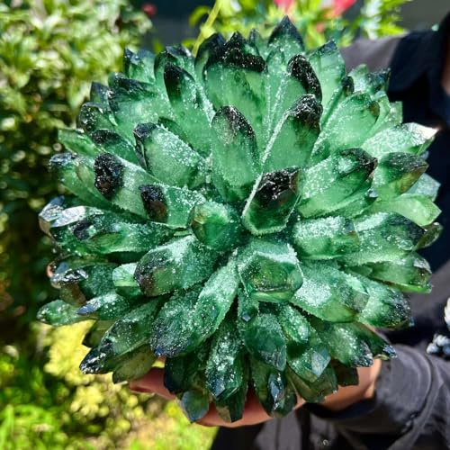Green Phantom Quartz Crystal Cluster Sample Solidification, Home Decoration, Crystal Ornaments (Size : 450-500g)