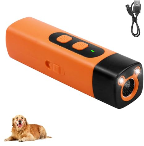 Suevut Anti Bell Gerät Hunde,Anti Bell Ultraschall,Ultraschall Hundeabwehr | Wiederaufladbar Antibell Ultraschall Gerät,mit 3 Einstellbaren Frequenzen LED-Taschenlampe,für Kleine Große Hunde