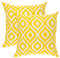 TreeWool Dekorativer Kissenbezug (50 x 50 cm, Gelb) Ikat Ogee Design 100% Baumwolle (2er Pack)