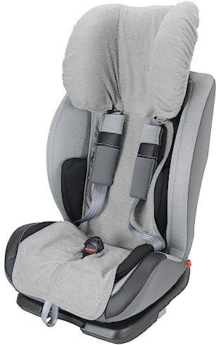 Babysanity Autositzbezug 9/36 und 15/36 kg aus doppeltem Frottee aus 100% Baumwolle, Grau
