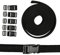 5 Paar Gurtbänder mit Schnallen, 25 mm Nylon Gurtband Doppelseitig Starke PP Clips für Armbänder, Hundehalsbänder, Rucksack, Zelt, Schwarz