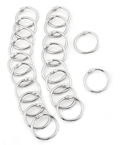 Akozon 20 Stück Metall Klappring Buch Binder Split Schlüsselanhänger Album Sammelalbum Loose Leaf Clip Vernickelt Klappbuch Binder Split Ringe Keychain für DIY Scrapbook/Fotoalbum/Memo/Menü(25mm)